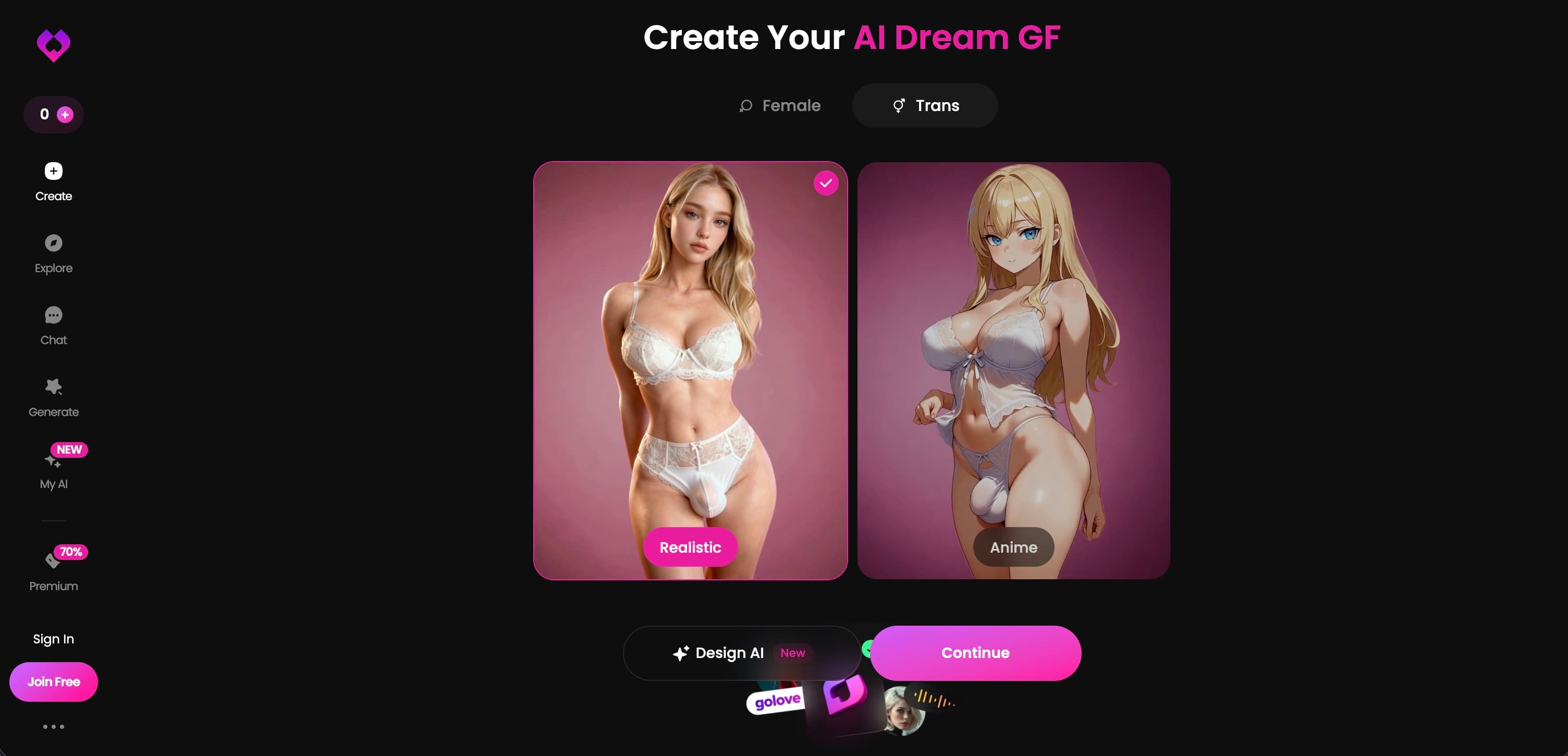 GoLoveAI Vorschau