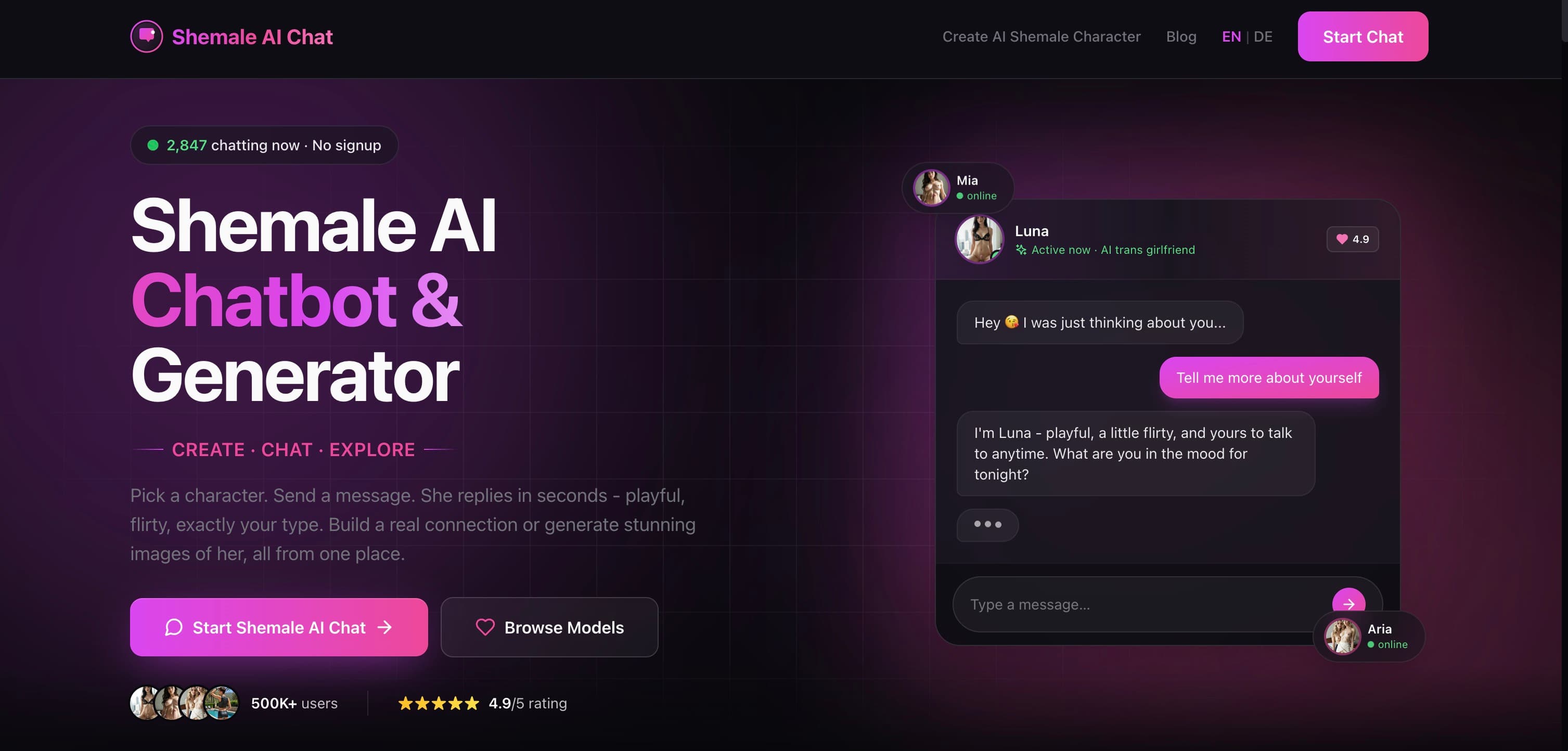 Shemale AI Chat Vorschau